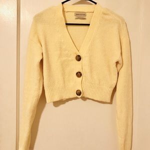 Canary Yellow Urban Outfitters Cropped Sweater